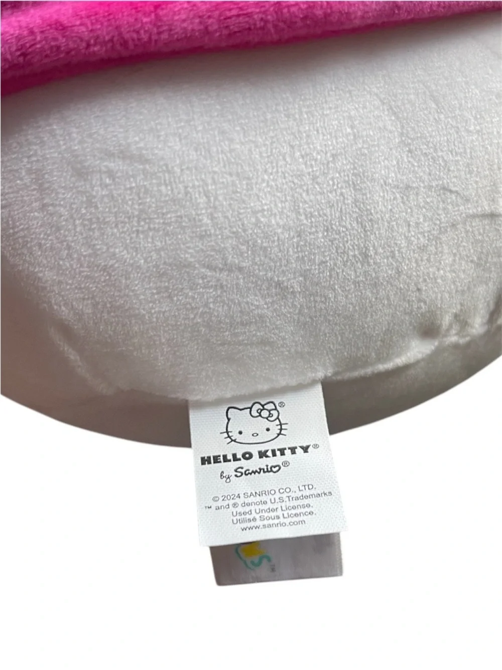 Sanrio Hello Kitty Squishmallows Plush Pink Hood with Yellow Bow pillow toy